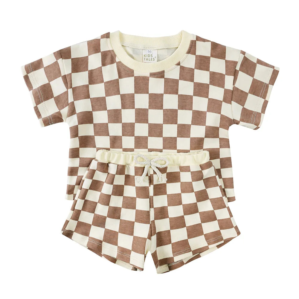 Brown Checkers Short Set