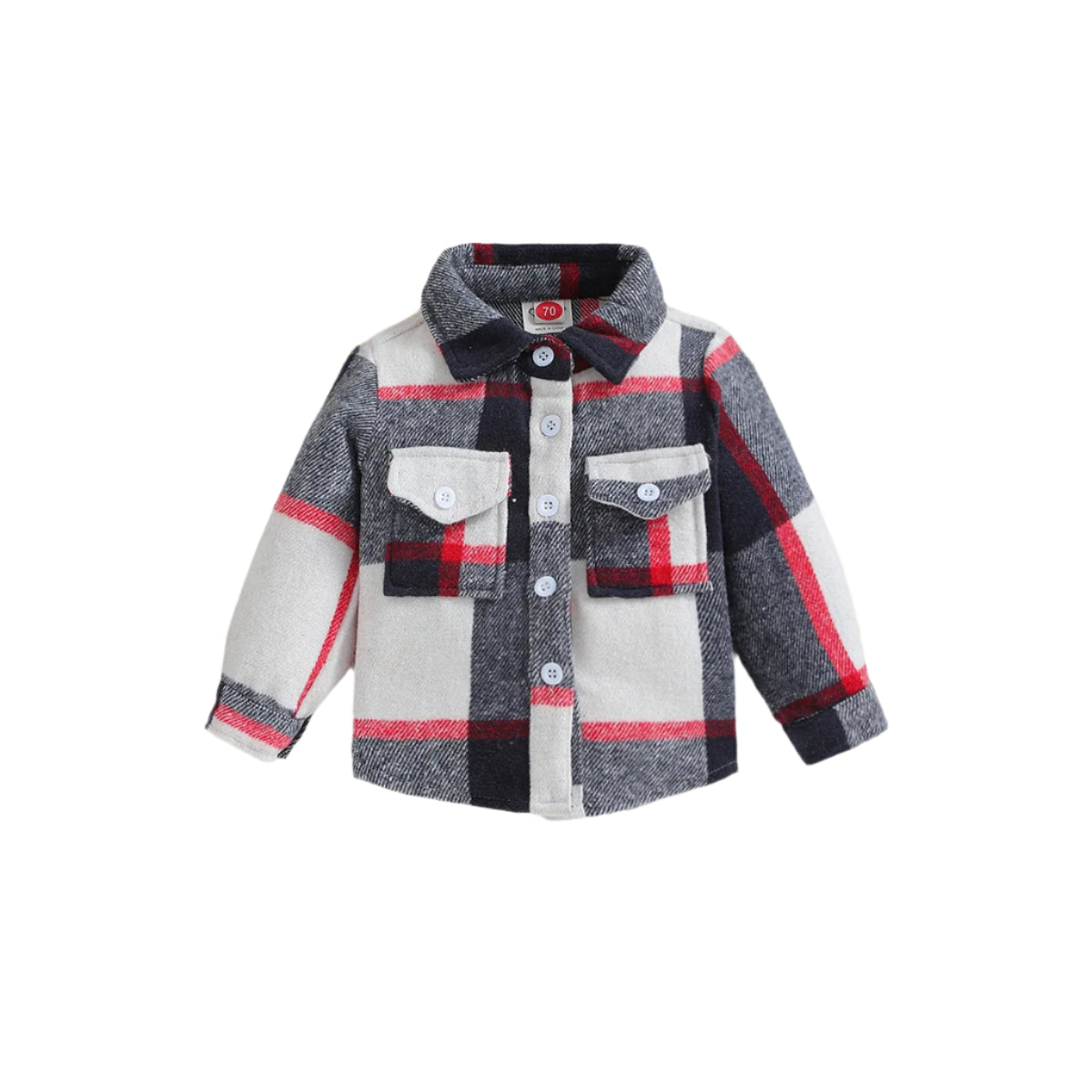 Plaid Shacket | Grey & Pink