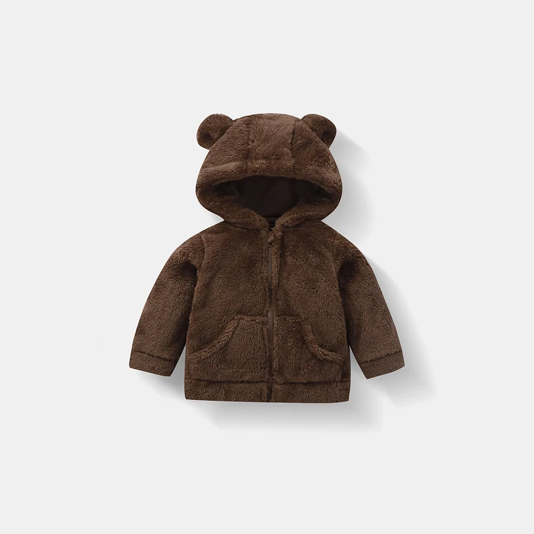 Fluffy Plush Teddy Jacket | Chocolate