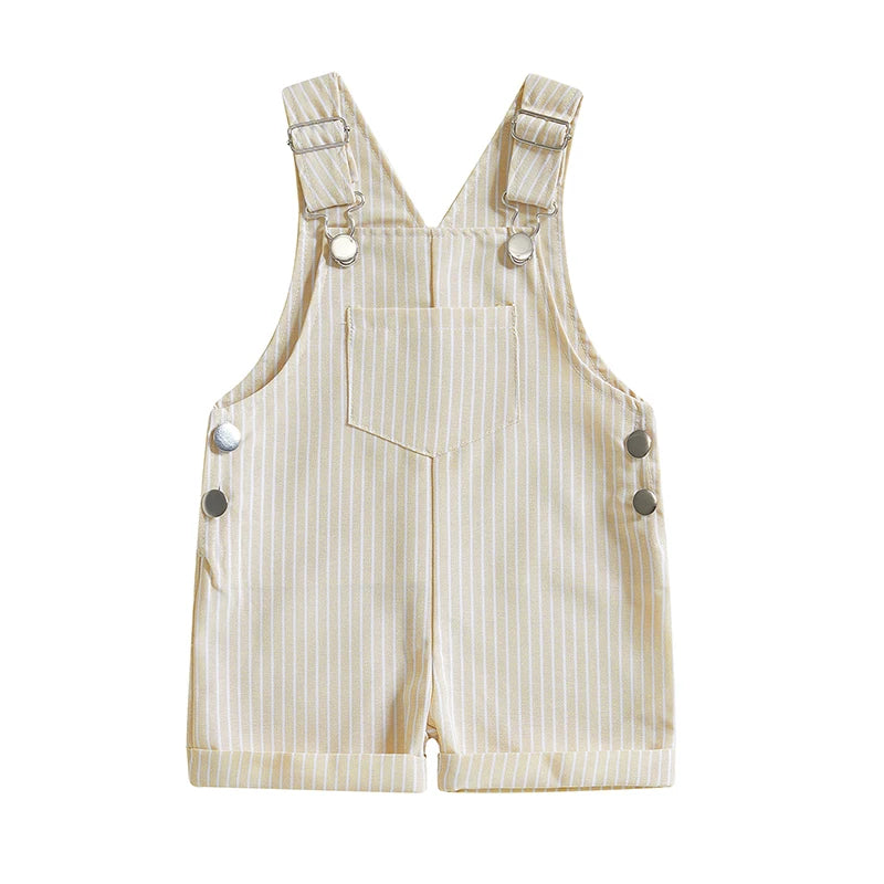 Summer Striped Overalls | Beige