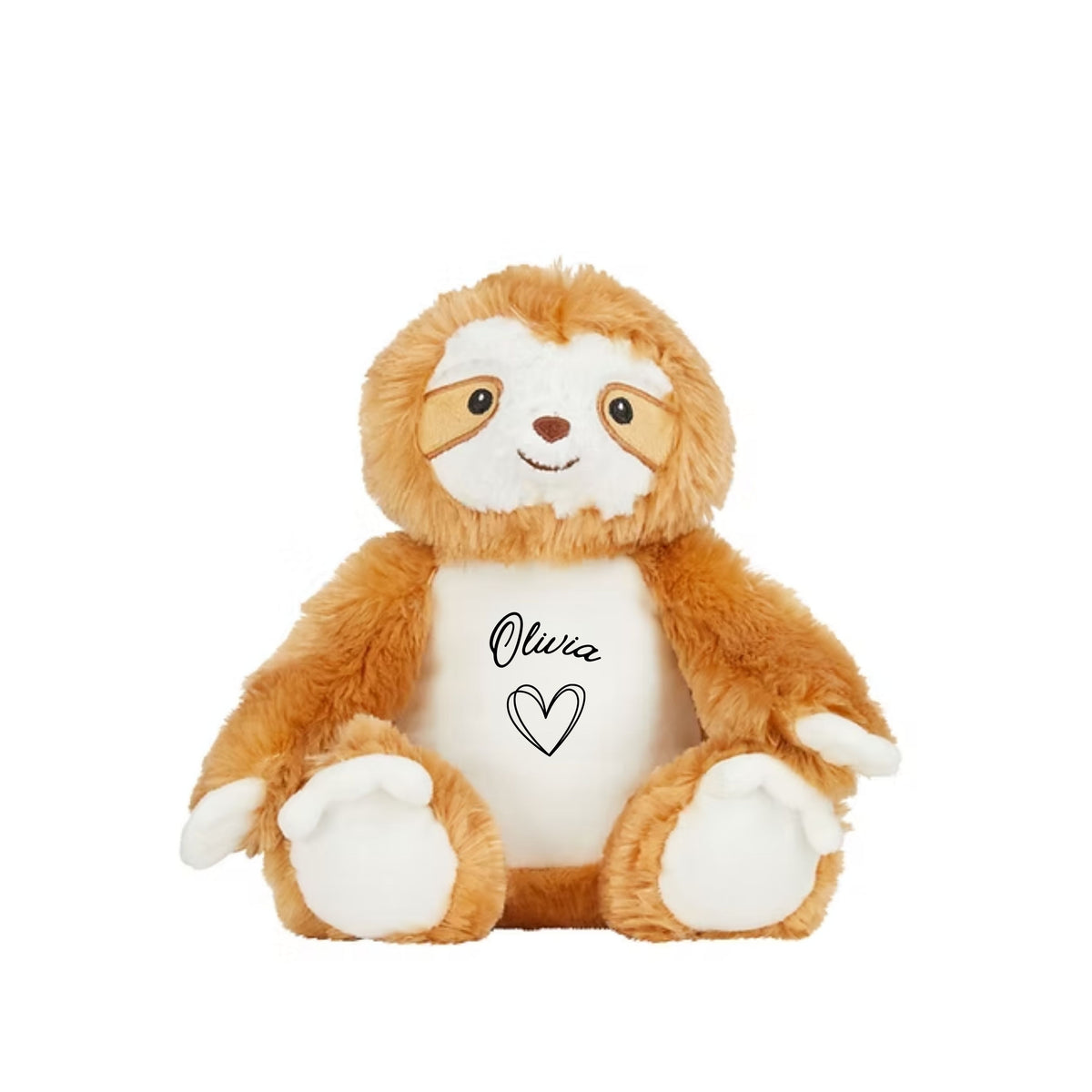 MLW By Design - Personalised Sloth Plush Toy | 4 Print Colours