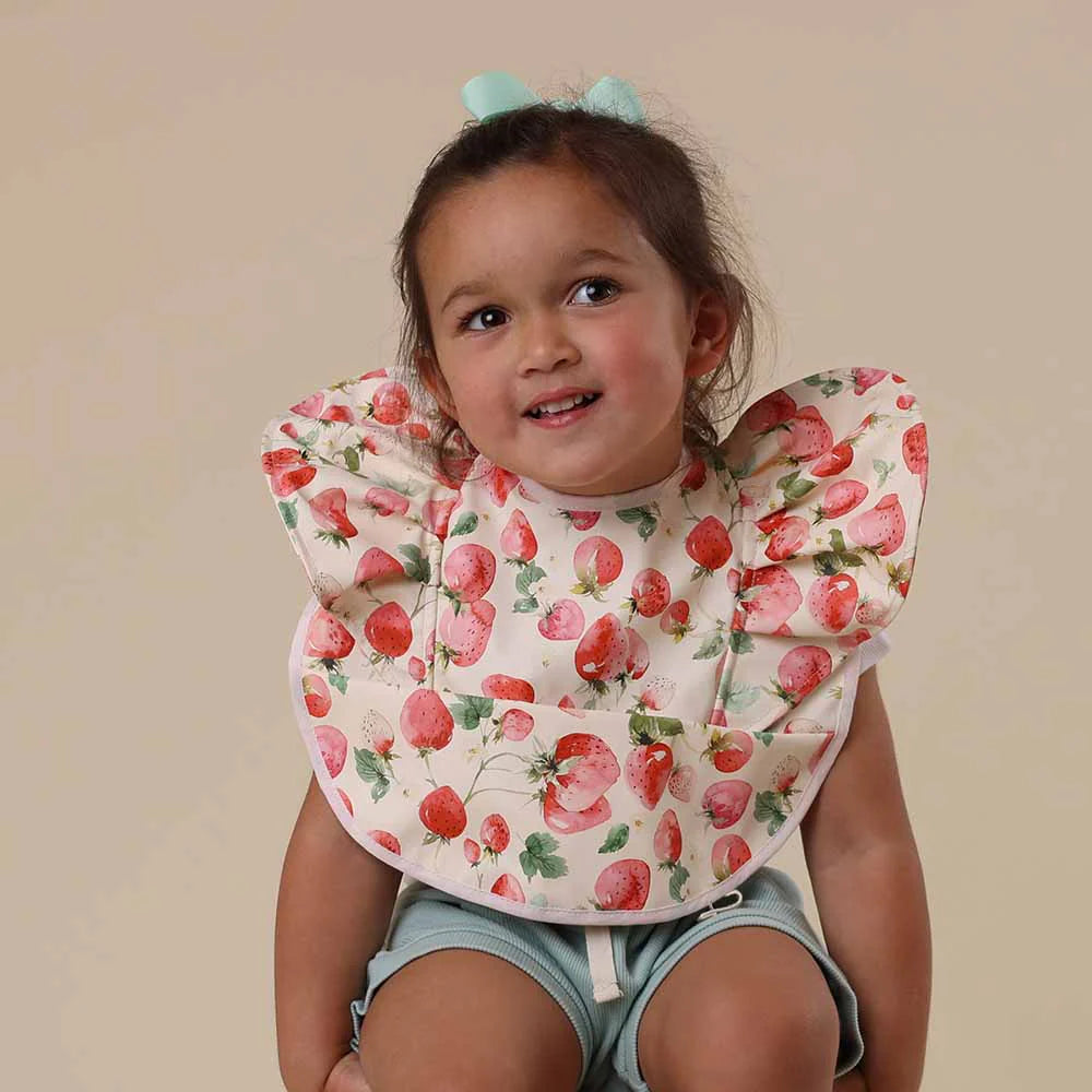 Snuggle Hunny Kids - Waterproof Frill Snuggle Bib | Strawberry