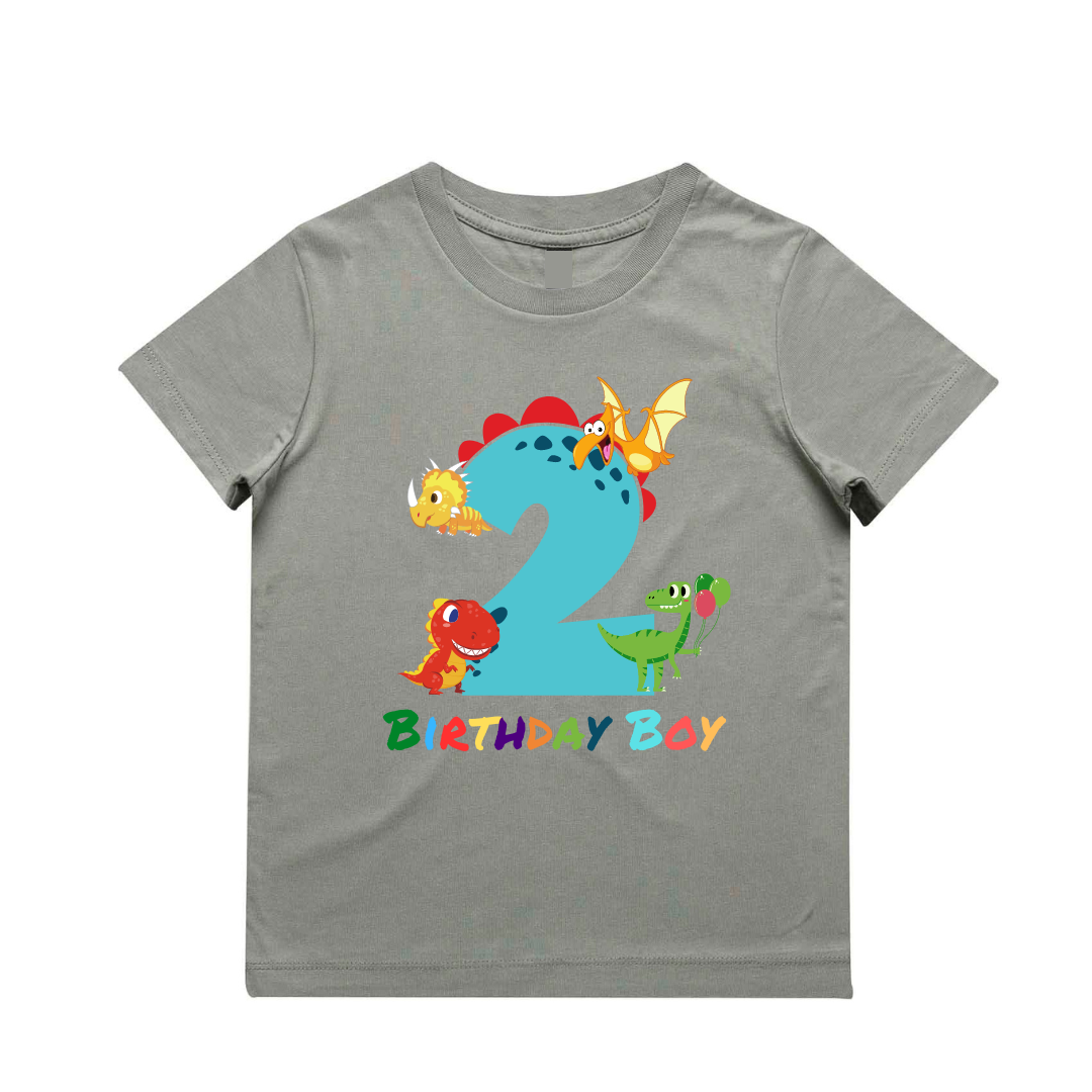 MLW By Design - Personalised Dino Birthday Tee | Various Colours & Ages
