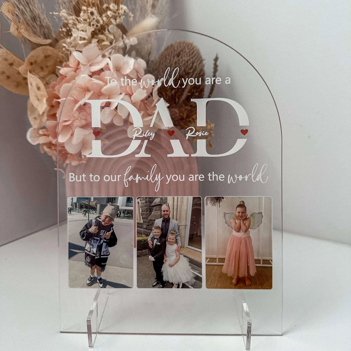 CMC GOLD - Father's Day Arched Printed Photo Frame | To The World You Are A Dad