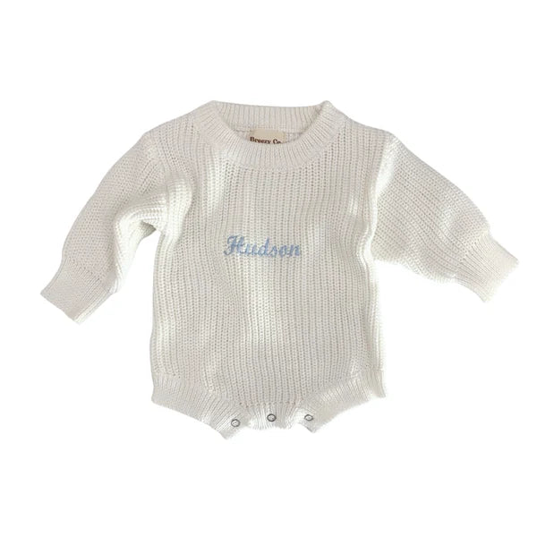 Breezy Co. - Personalised Knit Romper | Milk