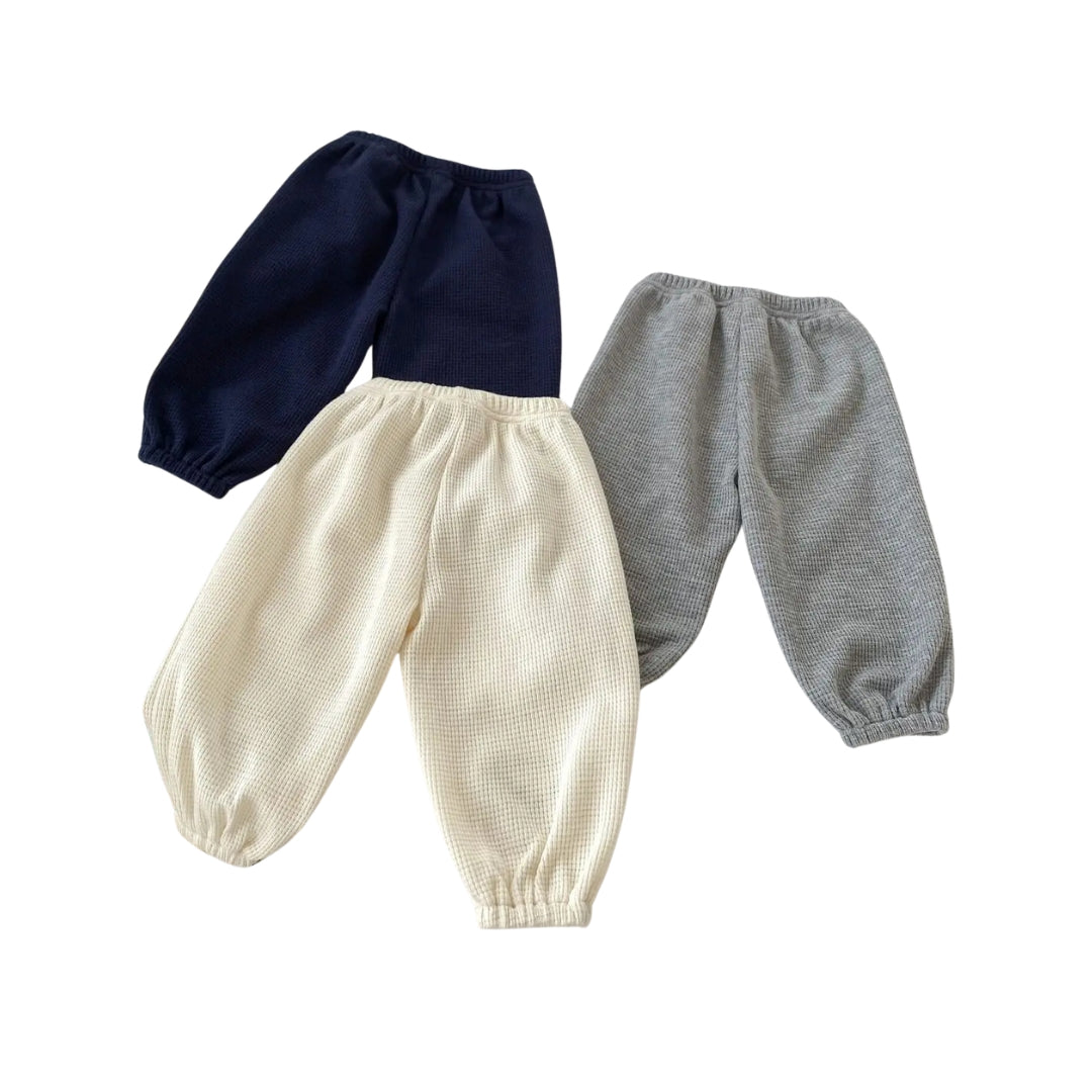 Happy Waffle Trackies | Cream