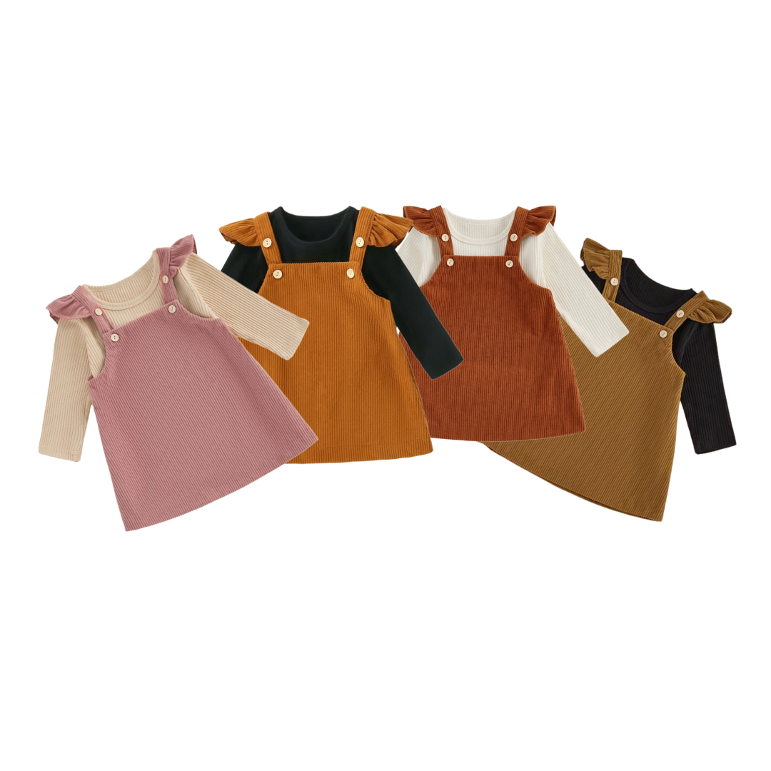 Corduroy Overall Dress & Romper Set | 4 Colours