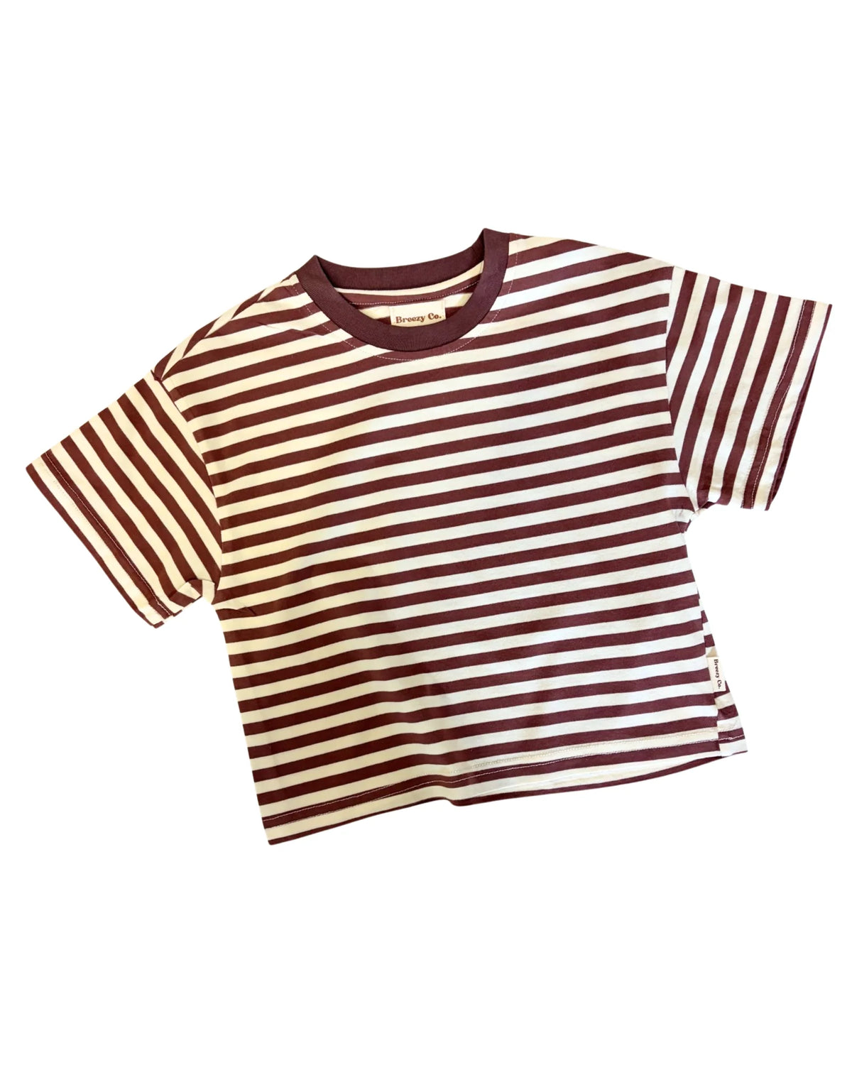 Breezy Co. - Striped Tee | Cinnamon Latte
