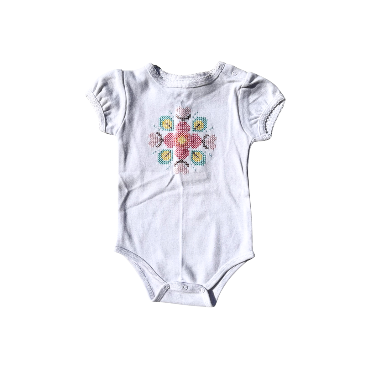 Walandella Designs - Scalloped Neck White Bodysuit *CLEARANCE*