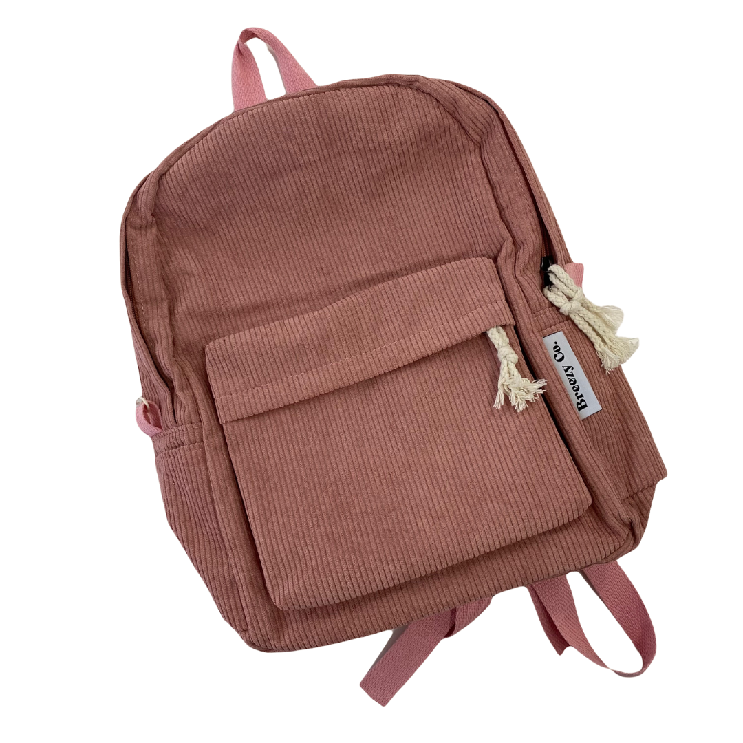 Breezy Co. - Personalised Corduroy Backpack | Dusty Pink