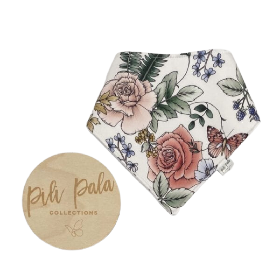 Pili Pala Collections - Handmade Dribble Bib | Rose Garden