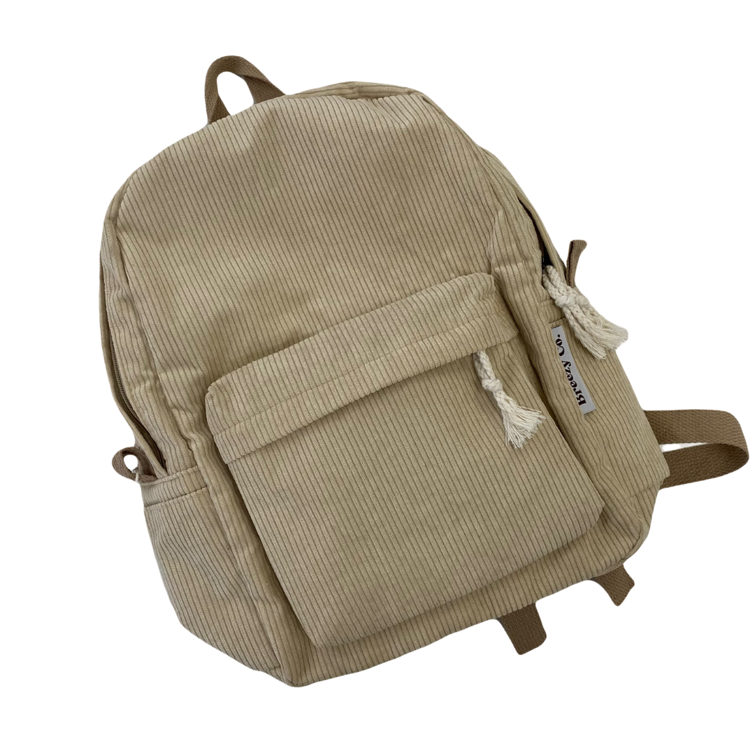 Breezy Co. - Personalised Corduroy Backpack | Sand (PRE ORDER 14/12)