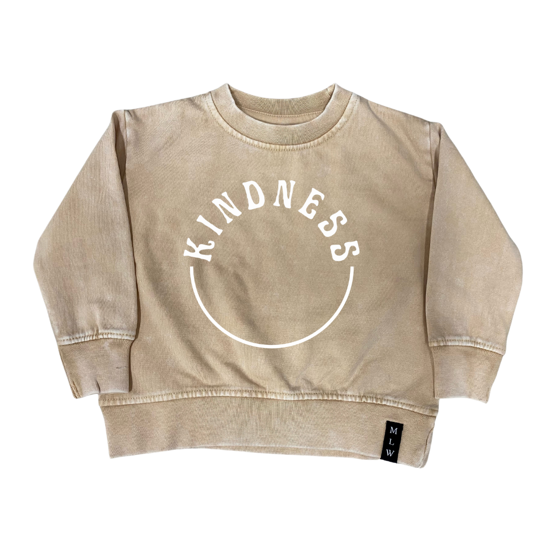 MLW By Design - Kindness Stonewash Crew | Sand (CLEARANCE)