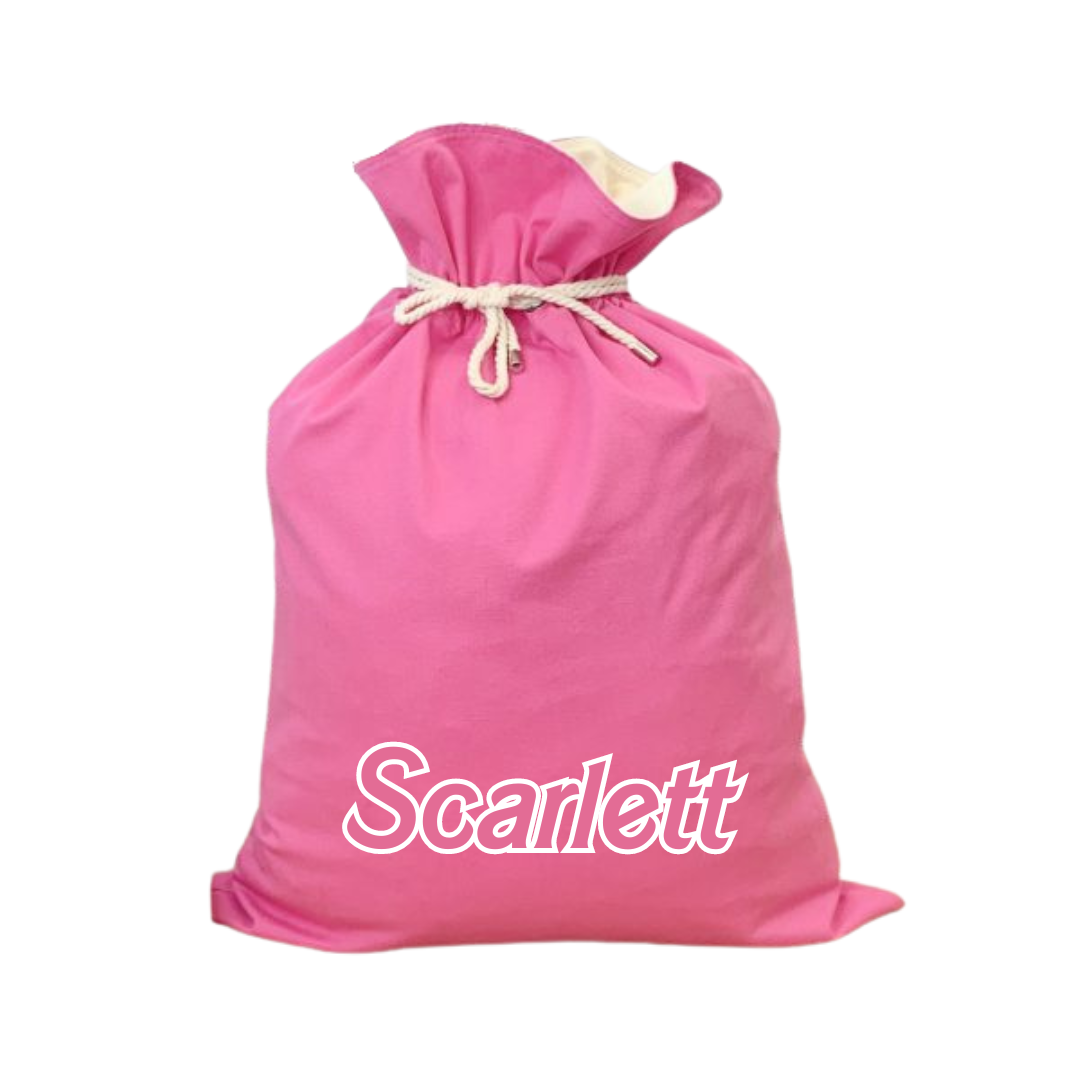 MLW By Design - Personalised Name Pink Santa Sack