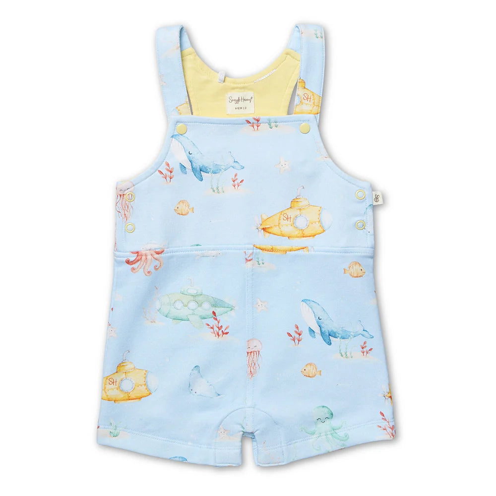Snuggle Hunny Kids - Snuggle Overall Shorts | Blue Little Subs