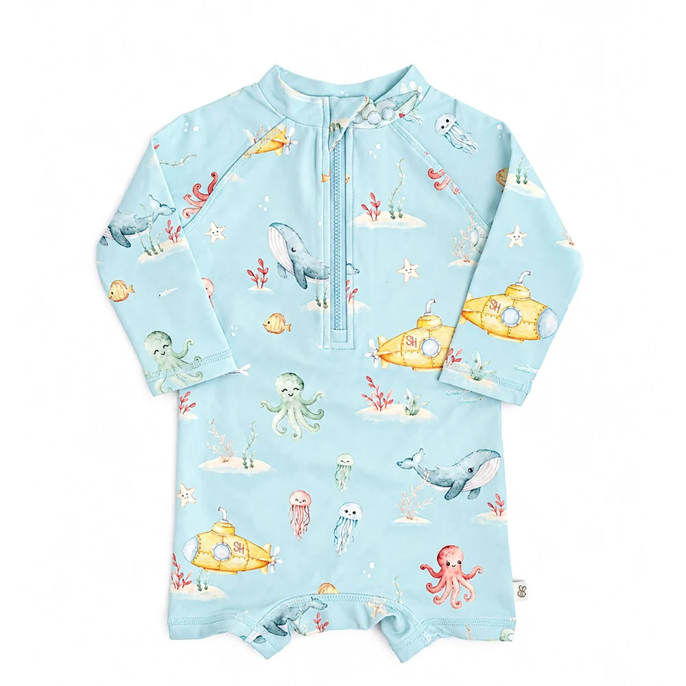 Snuggle Hunny Kids - Swim Shortie | Blue Little Subs