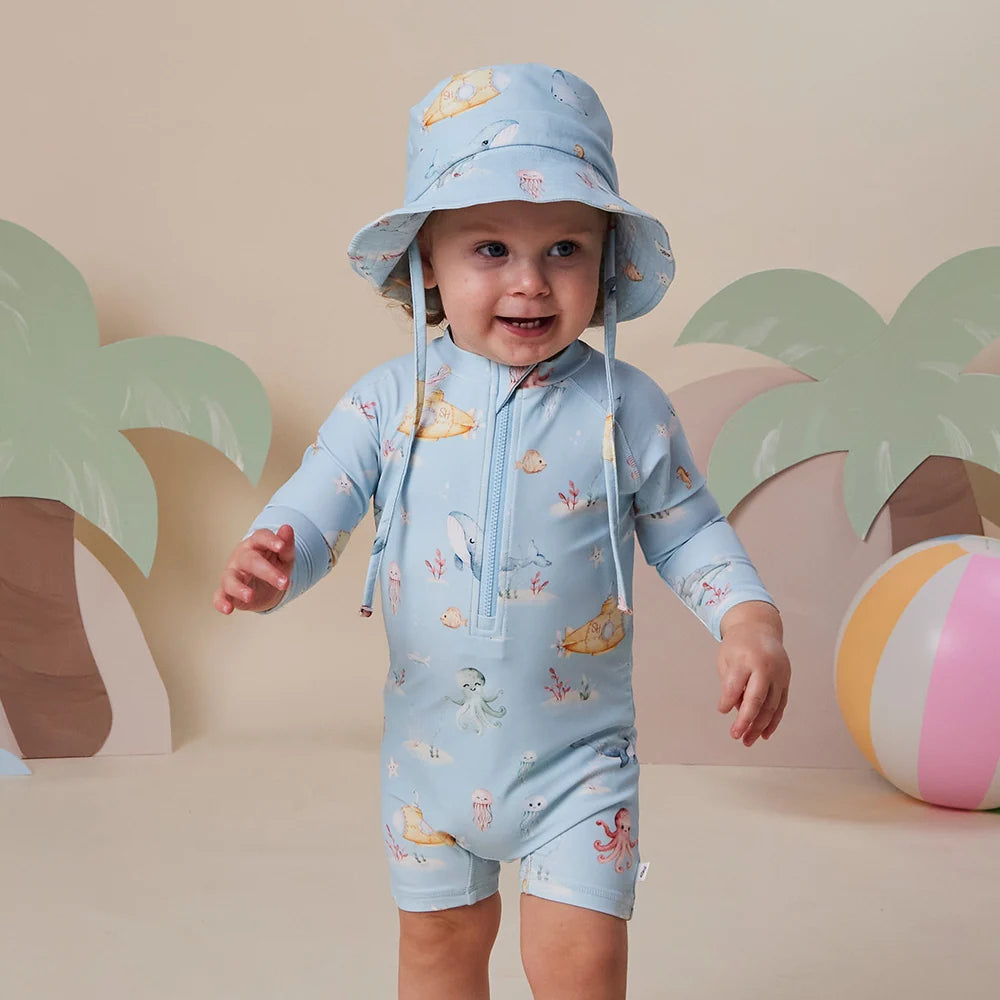 Snuggle Hunny Kids - Swim Shortie | Blue Little Subs