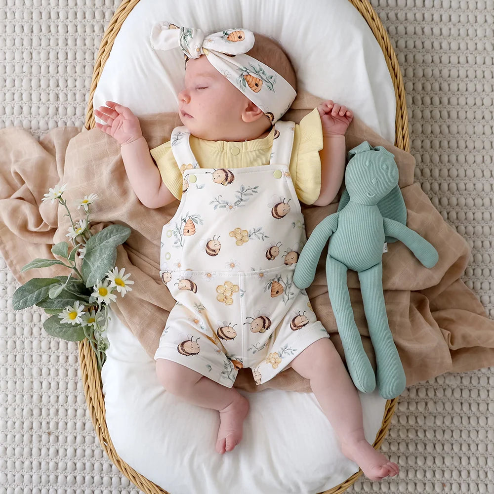 Snuggle Hunny Kids - Snuggle Overall Shorts | Bumblebees