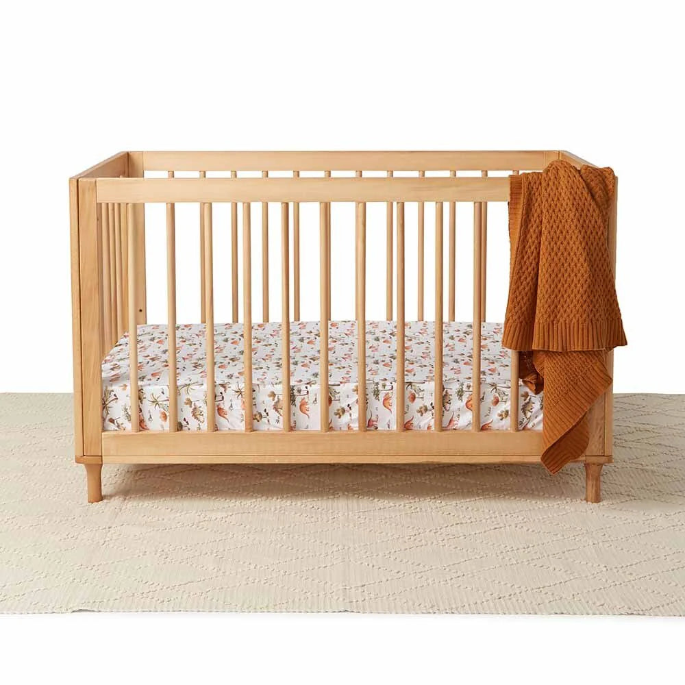 Snuggle Hunny Kids - Organic Fitted Cot Sheet | Dino