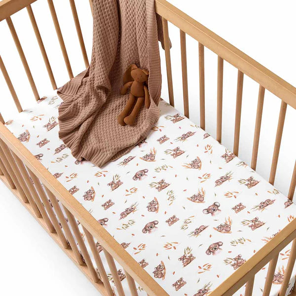 Snuggle Hunny Kids - Organic Fitted Cot Sheet | Koala