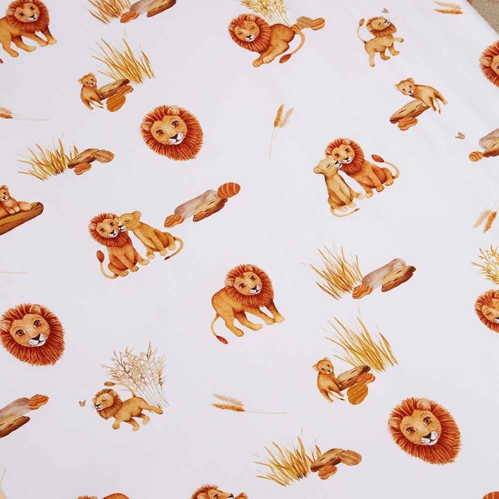Snuggle Hunny Kids - Organic Fitted Cot Sheet | Lion