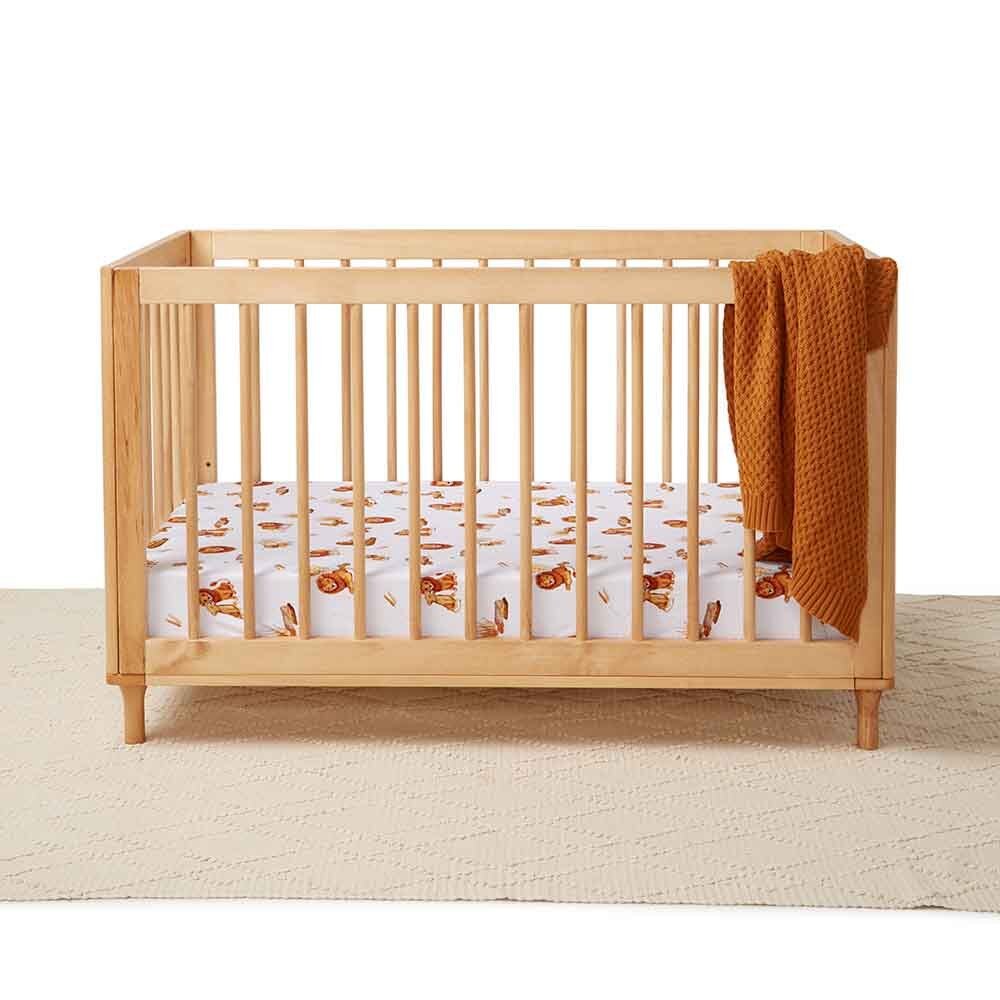 Snuggle Hunny Kids - Organic Fitted Cot Sheet | Lion