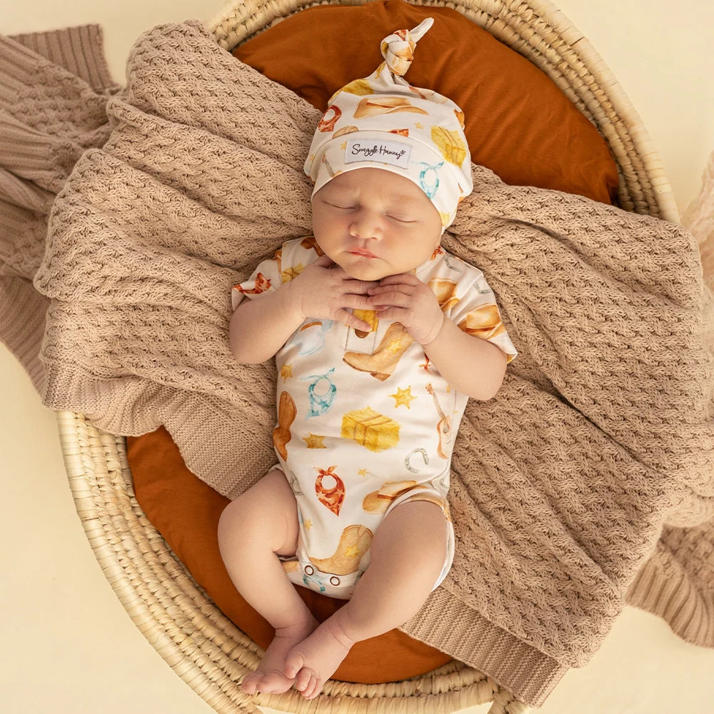 Snuggle Hunny Kids - Short Sleeve Organic Bodysuit | Cowboys