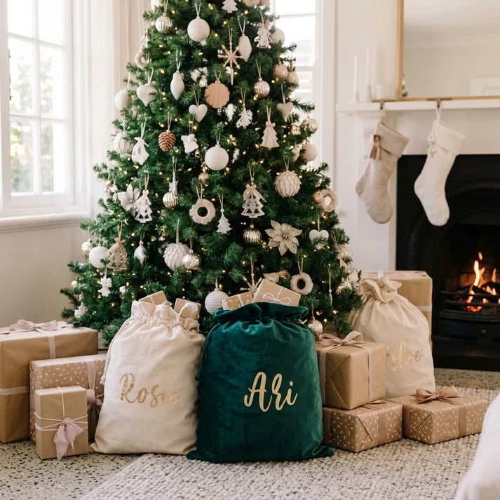 Timber Tinkers - Personalised Velvet Santa Sack | Various Colours