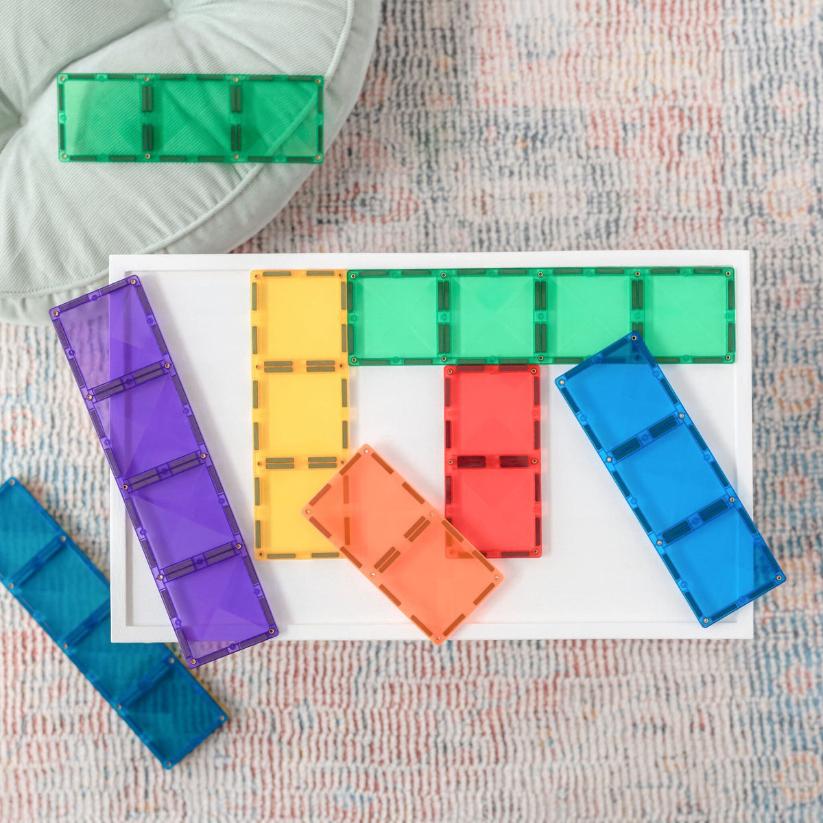 Connetix Tiles - 18 Piece Rainbow Rectangle Pack