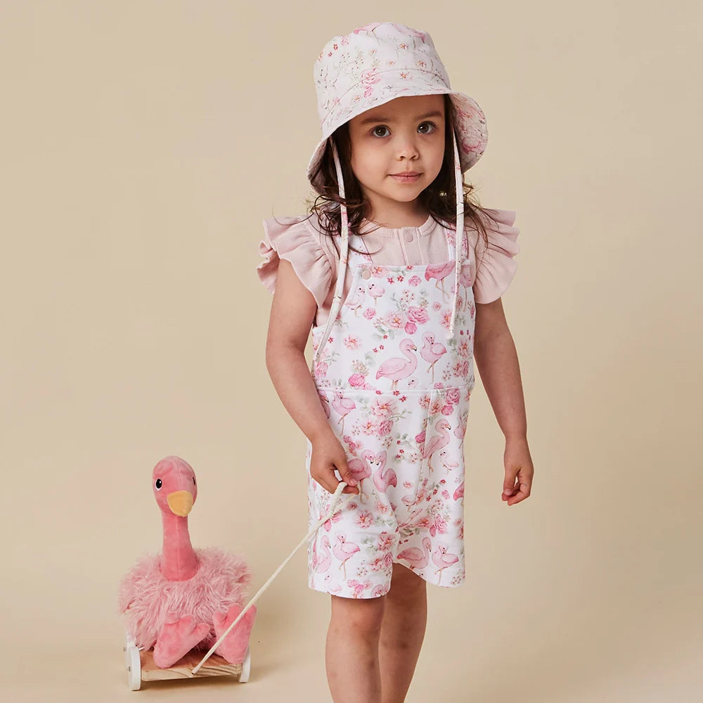 Snuggle Hunny Kids - Snuggle Overall Shorts | Flamingos