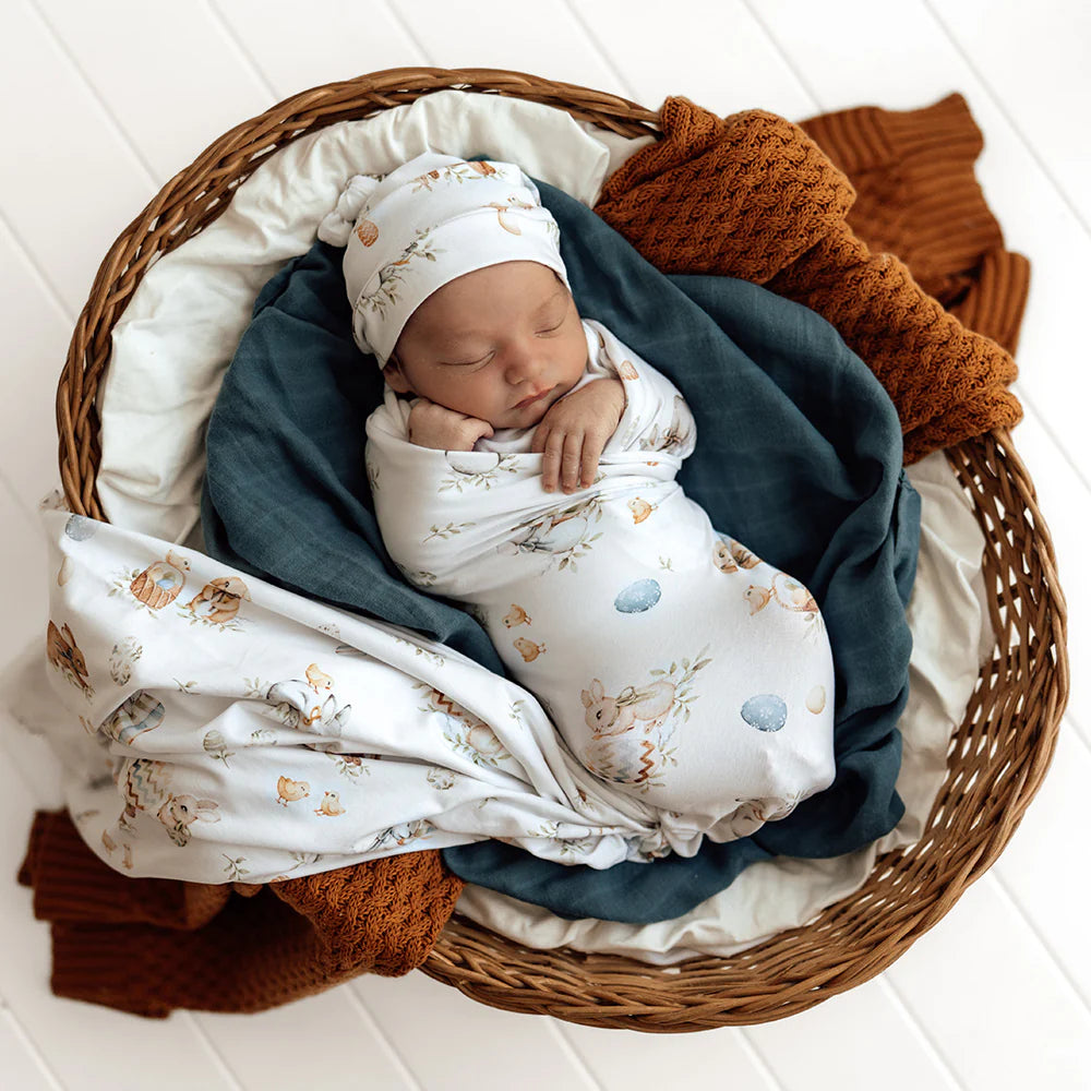 Snuggle Hunny Kids - Organic Baby Jersey Wrap & Beanie Set | Flopsy Bunnies