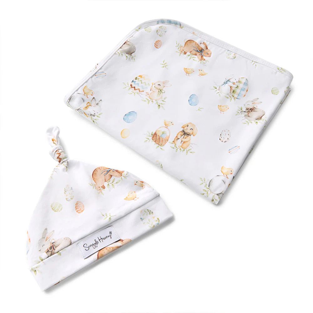 Snuggle Hunny Kids - Organic Baby Jersey Wrap & Beanie Set | Flopsy Bunnies