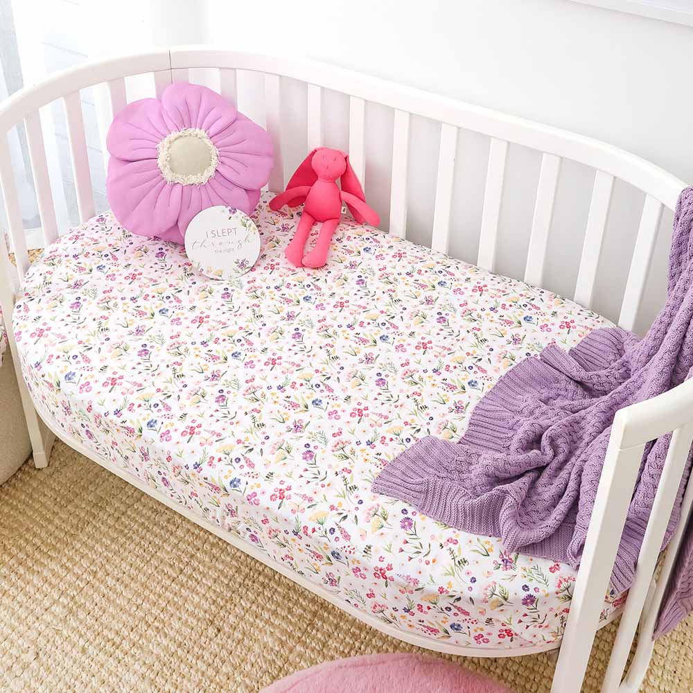 Snuggle Hunny Kids - Organic Fitted Cot Sheet | Gracie