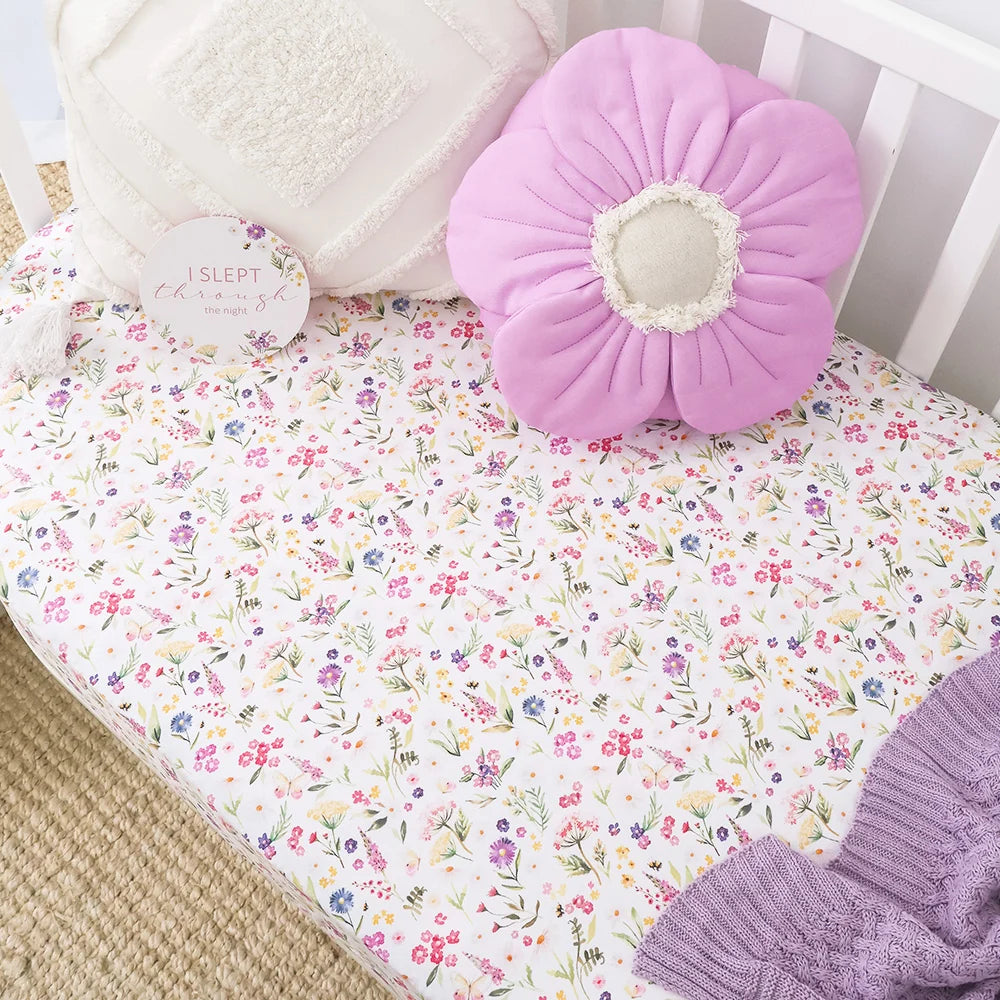 Snuggle Hunny Kids - Organic Fitted Cot Sheet | Gracie