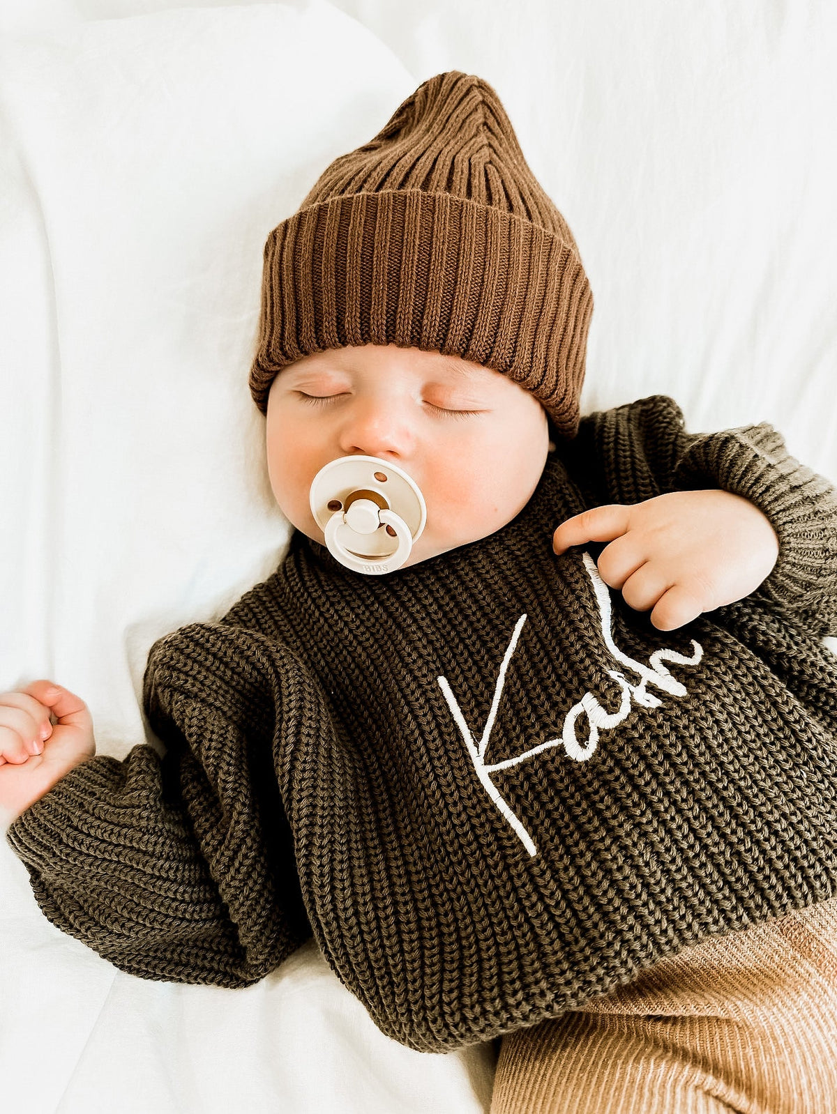 Little Zemi - Personalised Knit Jumper | Army Green