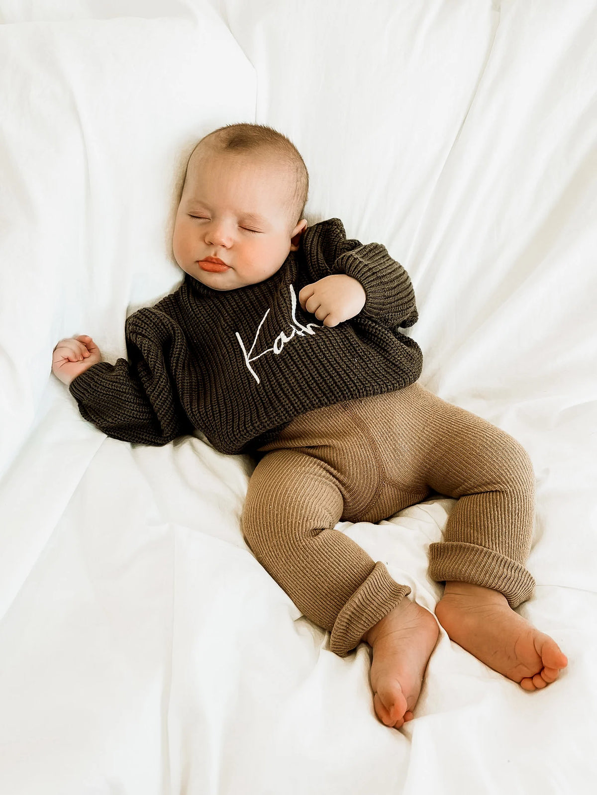 Little Zemi - Personalised Knit Jumper | Army Green