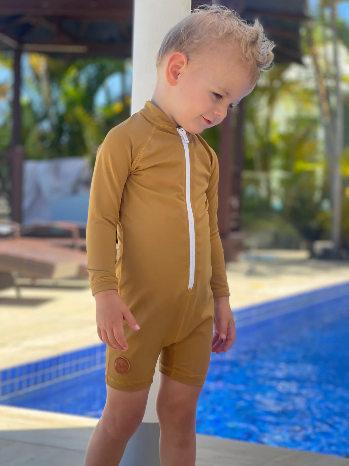 Kicky Swim - One Piece Rashguard Suit | Golden Mustard