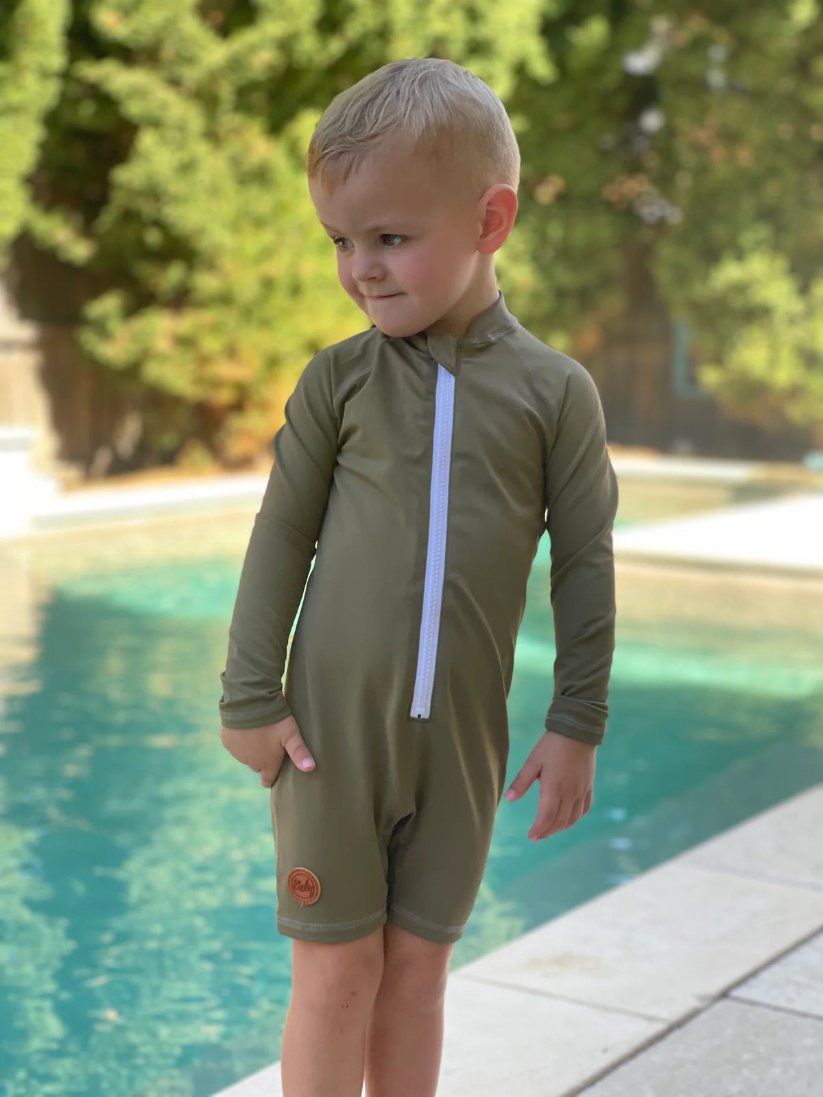 Kicky Swim - One Piece Rashguard Suit | Khaki Olive