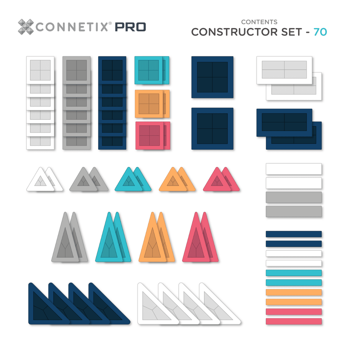 Connetix Tiles - 70 Piece PRO Constructor Set