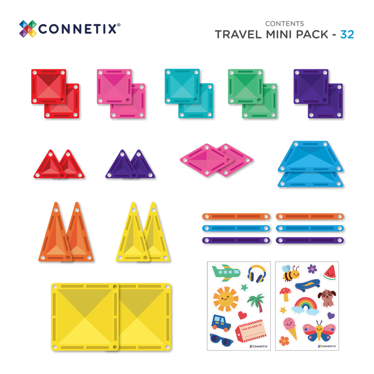 Connetix Tiles - 32 Travel Mini Pack