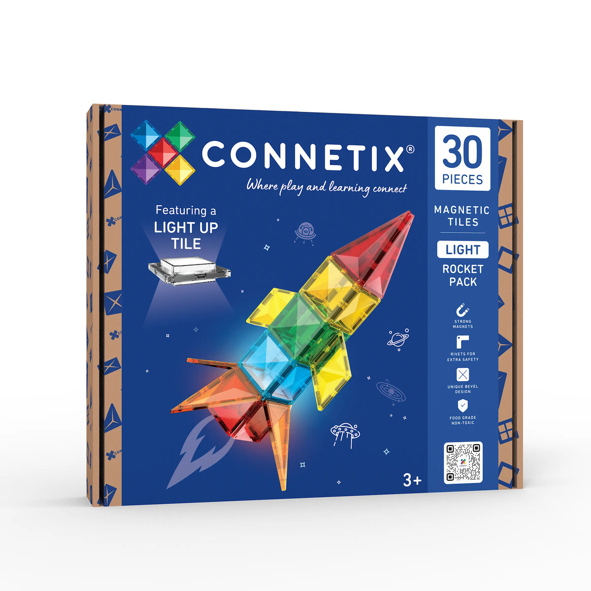 Connetix Tiles - 30 Piece Light Rocket Pack