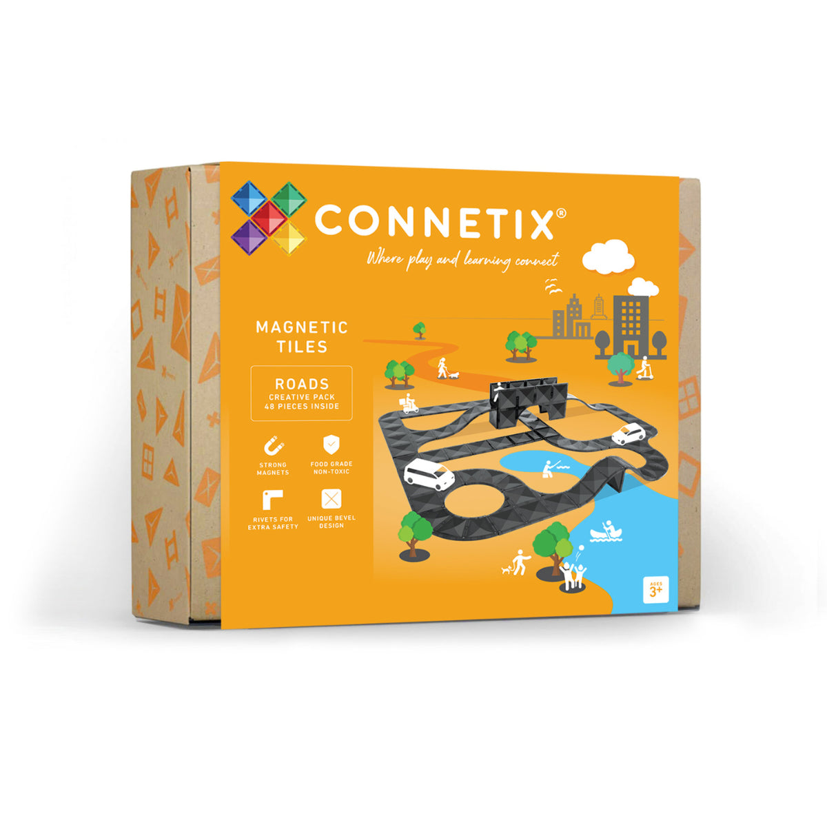 Connetix Tiles - 48 Piece Creative Roads Pack