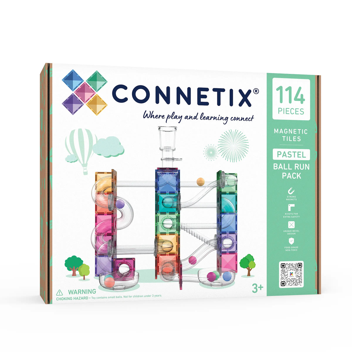 Connetix Tiles - 114 Piece Ball Run Pastel Pack