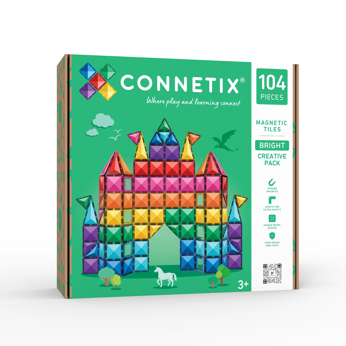 Connetix Tiles - 104 Piece Bright Creative Pack