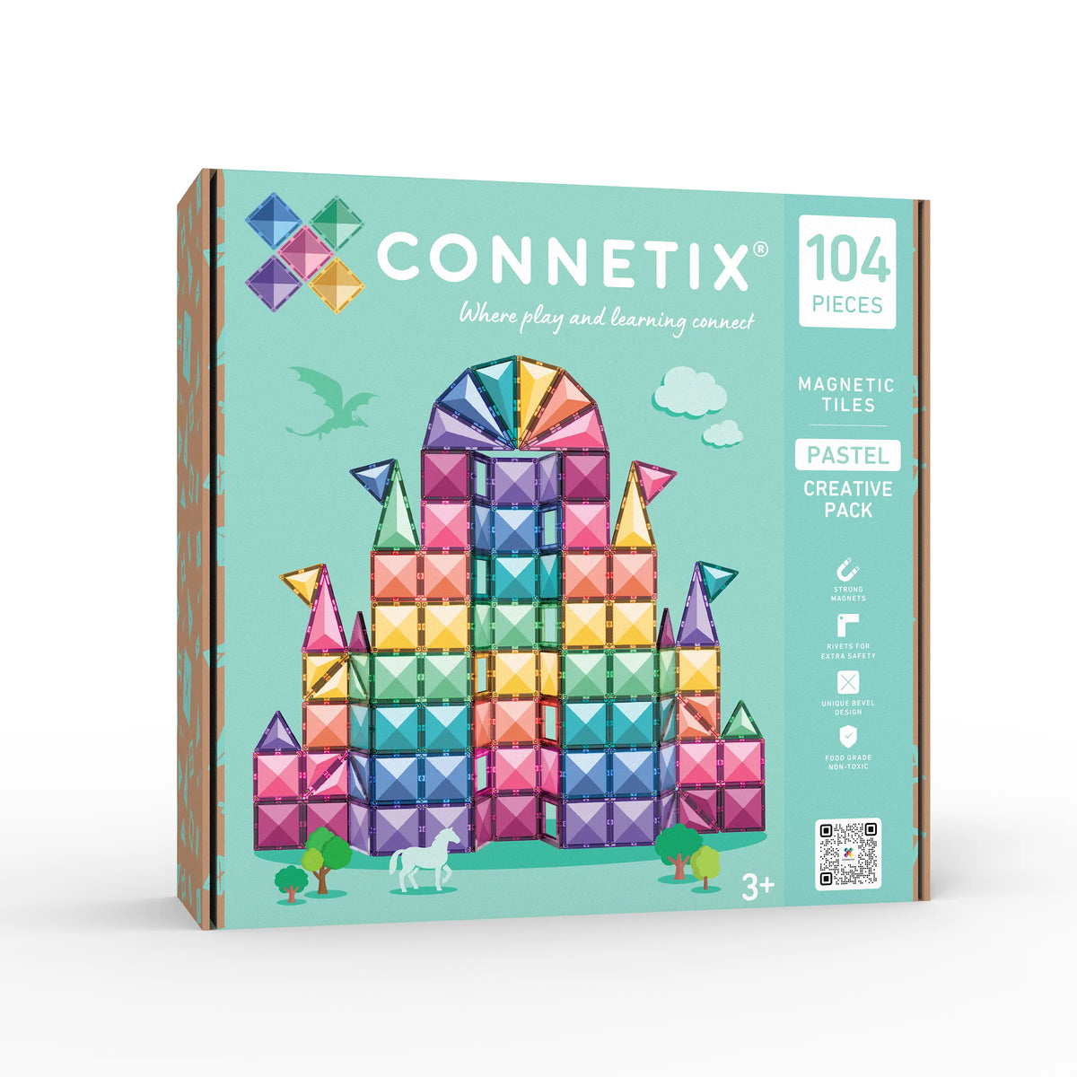 Connetix Tiles - 104 Piece Pastel Creative Pack