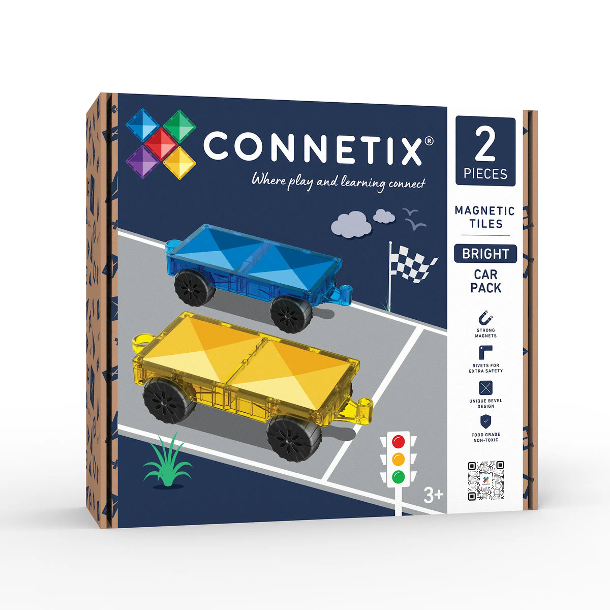 Connetix Tiles - 2 Piece Bright Car Pack