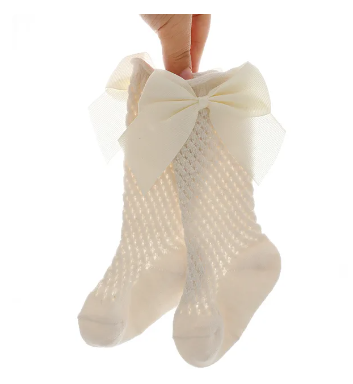 Satin Bow Socks | Ivory