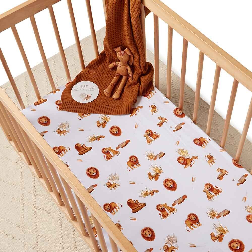 Snuggle Hunny Kids - Organic Fitted Cot Sheet | Lion