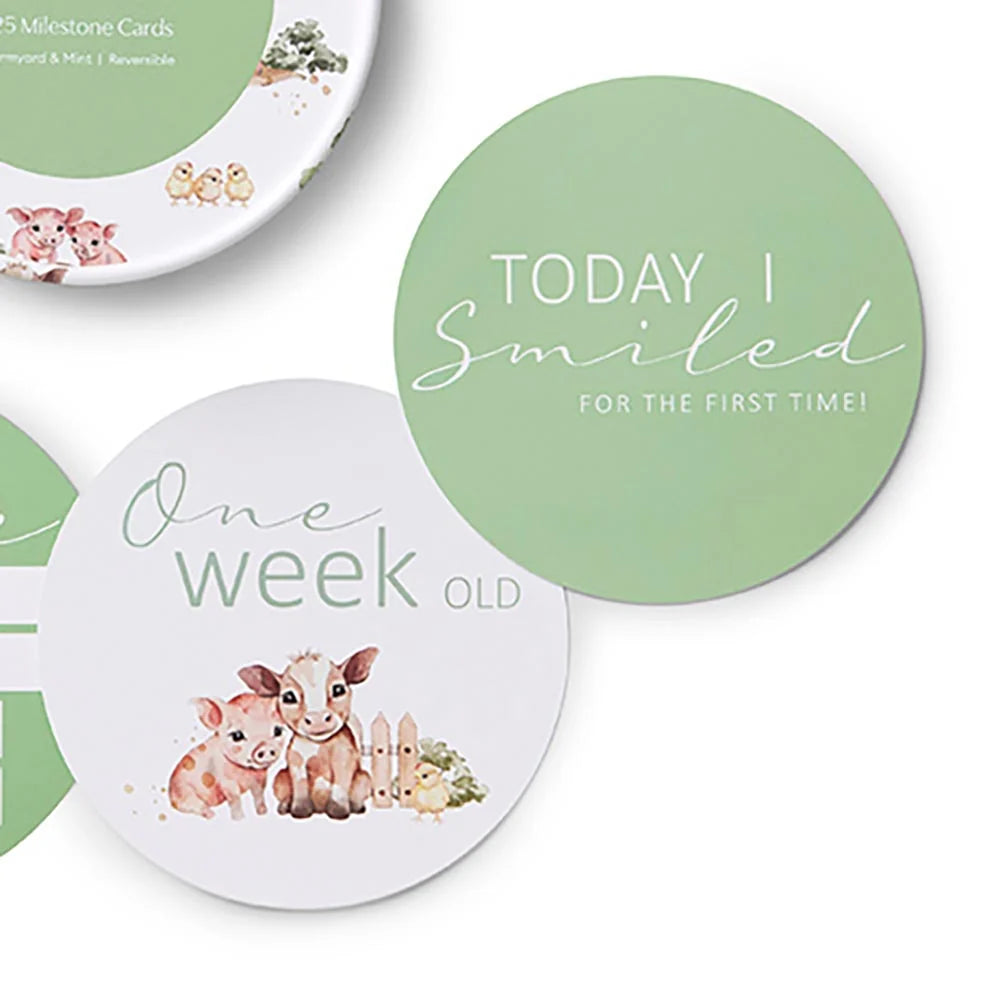Snuggle Hunny Kids - Reversible Milestone Cards | Farm & Mint