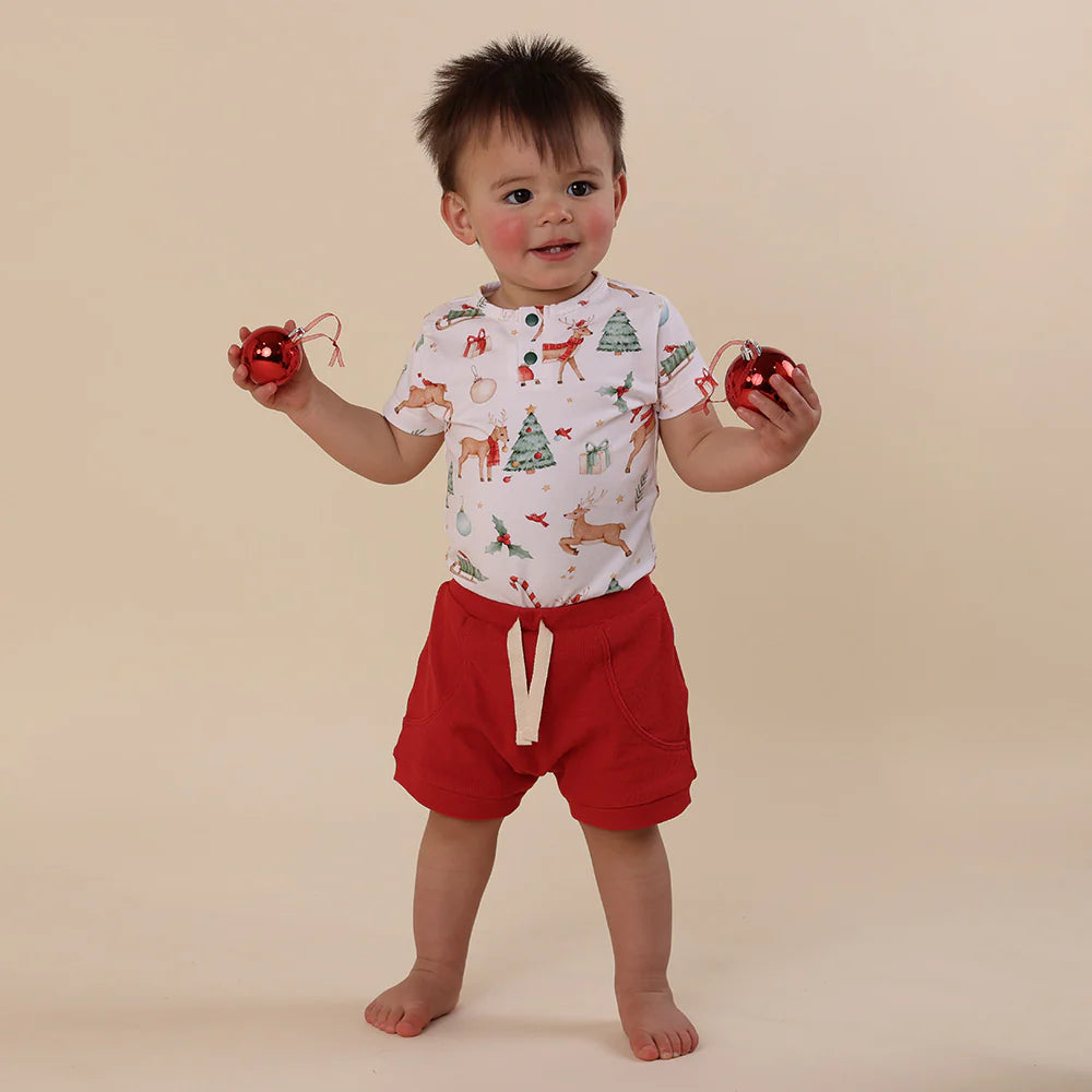 Snuggle Hunny Kids - Prancer & Friends Short Sleeve Organic Bodysuit